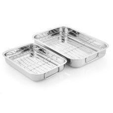 McSunley 2-Piece Stainless Steel Roasting and Baking Pan MCSN1017